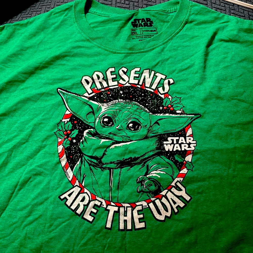 Baby yoda mens Christmas T shirt